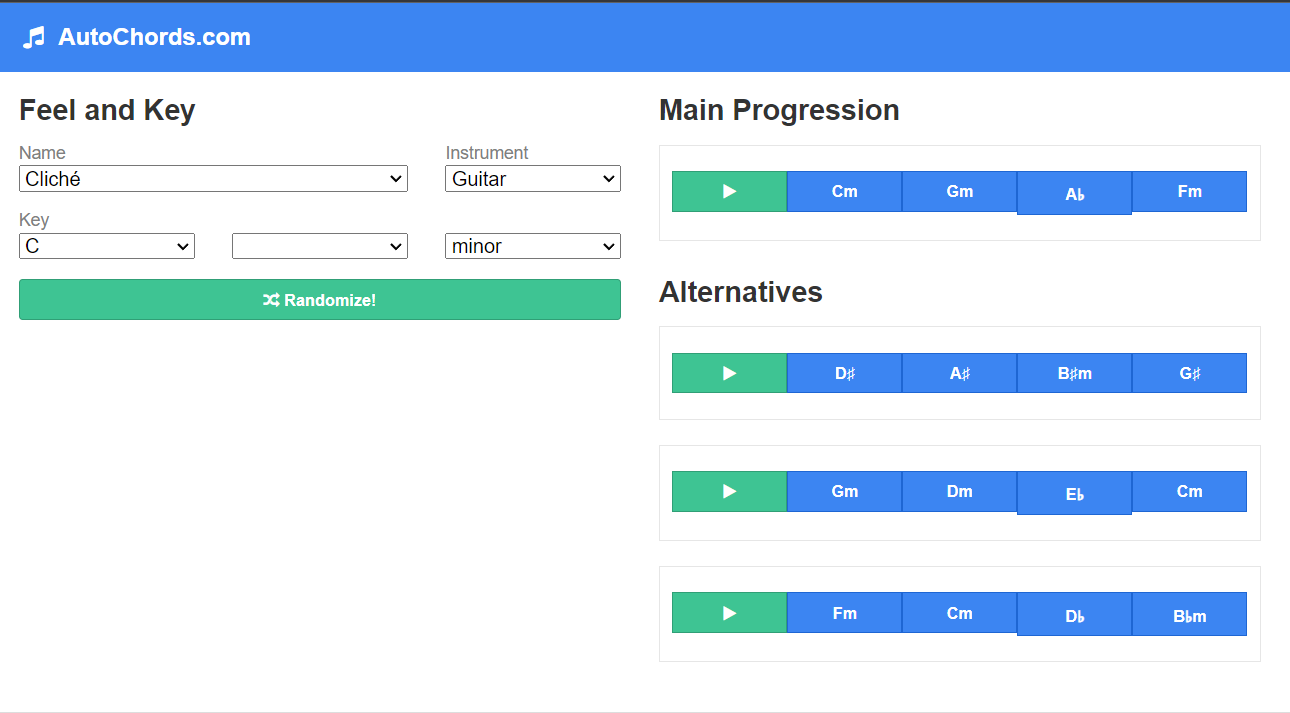 exemplo de site para criação de acordes: autochords